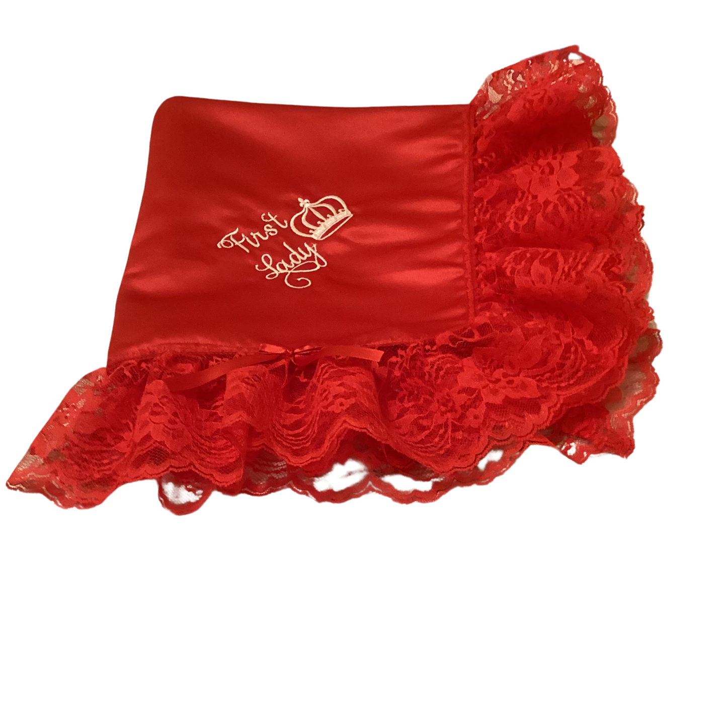 Embroidery Red Women Lap Scarf  First Lady