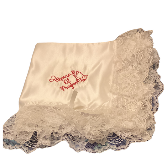 Embroidery  White  Women Lap Scarf  Women Of Prayer