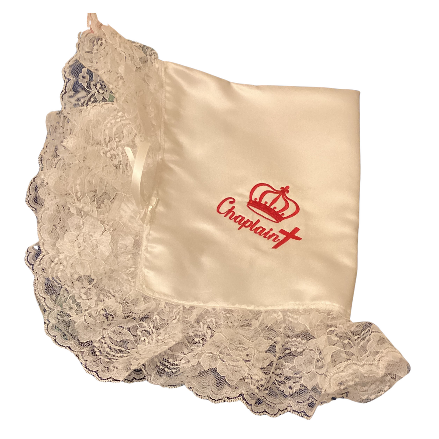 Embroidery White  Women Lap Scarf  Chaplain